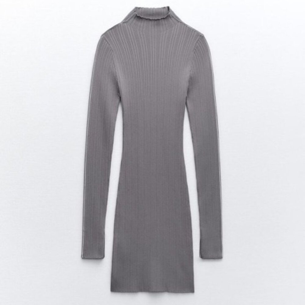 Zara knit mini gray dress